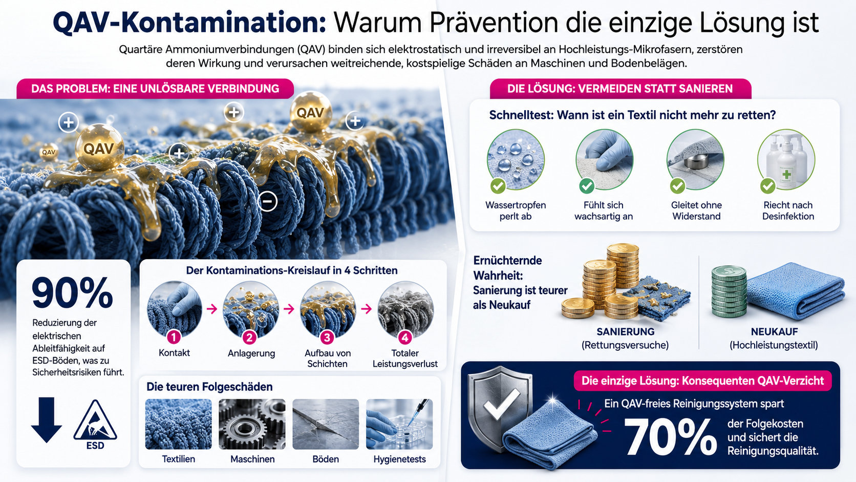QAV-Kontamination: Warum Prävention die einzige Lösung ist – Infografik